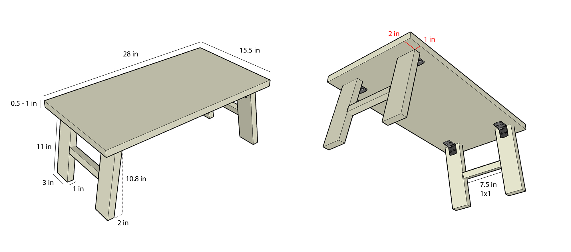A mockup of the riser on SketchUp